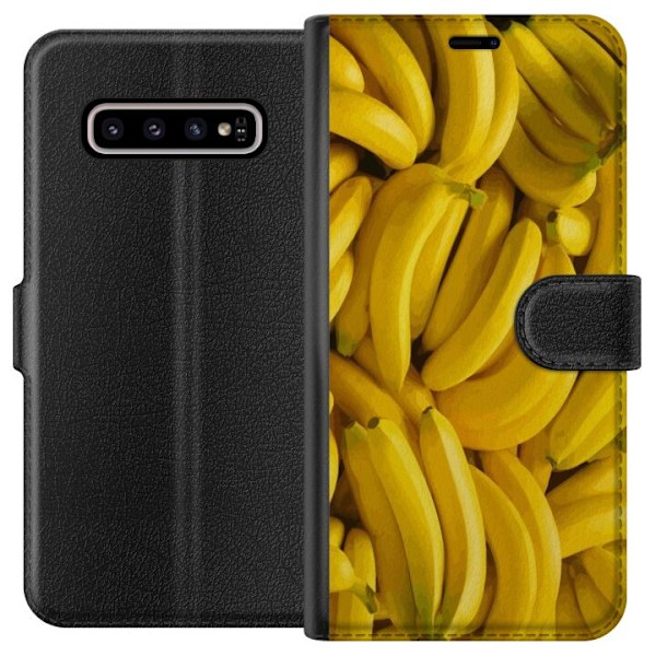 Samsung Galaxy S10+ Lompakkokotelo Banaani kuvio
