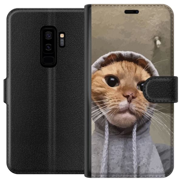 Kompatibelt Plånboksfodral till Samsung Galaxy S9+ Katt Tröja