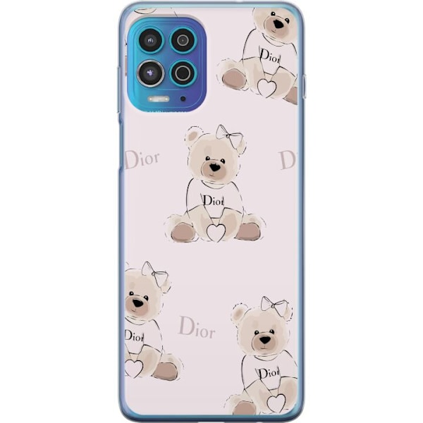 Motorola Moto G100 Läpinäkyvä kuori Teddy Dior Vibes - ylellinen nalle muotityyliin