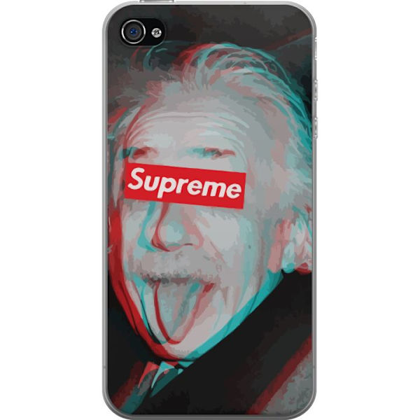 Apple iPhone 4 Gjennomsiktig deksel Supreme Albert Einstein 3D Motiv Streetwear Design Populær Vitenskap Ikonisk Grafisk Urban Kunst