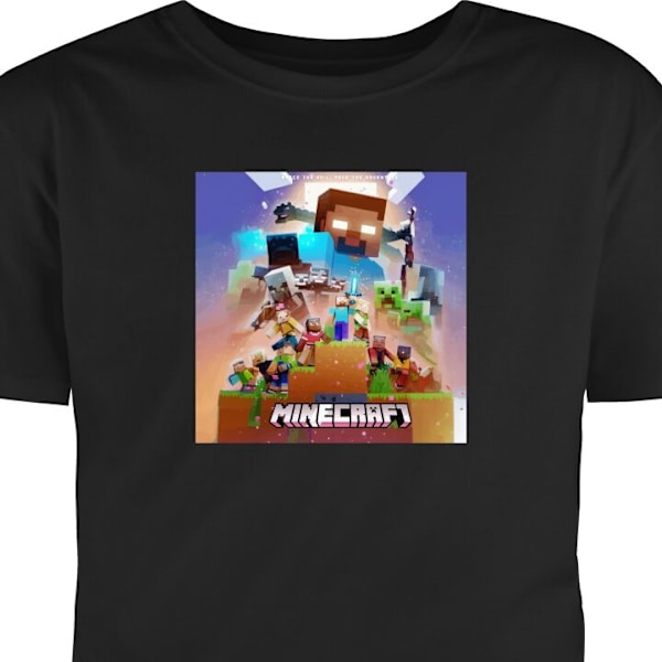 Barn-T-shirt | Bekväm T-shirt för Barn Minecraft svart 12-13 År