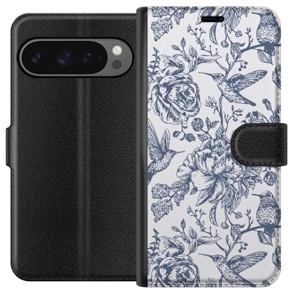 Google Pixel 9 Pro XL Lompakkokotelo Kukat & Linnut - Romantti