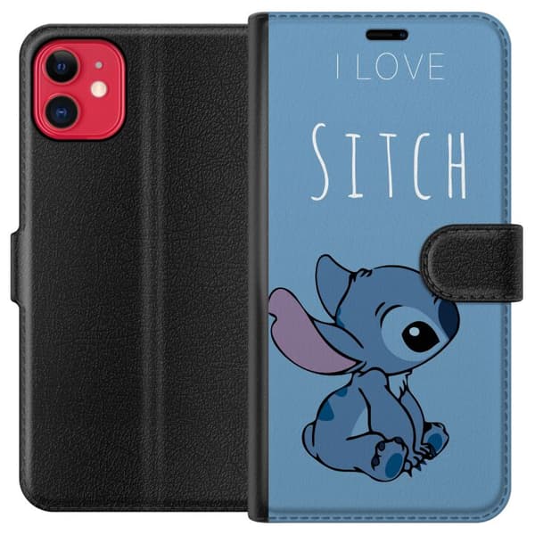 Kompatibel Tegnebogsetui til Apple iPhone 11 I Love Stitch