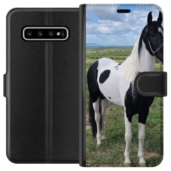 Samsung Galaxy S10+ Tegnebogsetui Hestemagi - stiliseret hest