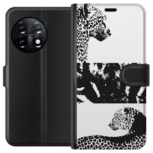 OnePlus 11R Tegnebogsetui Leopard Faces