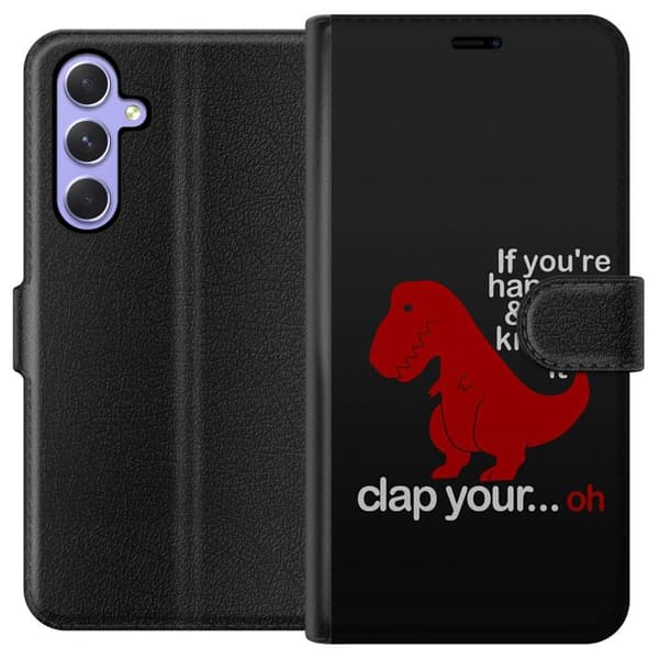 Kompatibelt Plånboksfodral till Samsung Galaxy A54 Dinosaurie