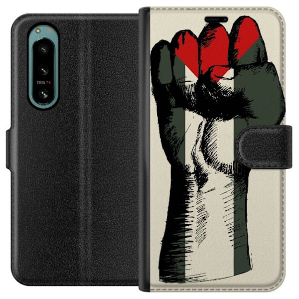 Sony Xperia 5 IV Lommeboketui Hand knyttet i Palestinas farger