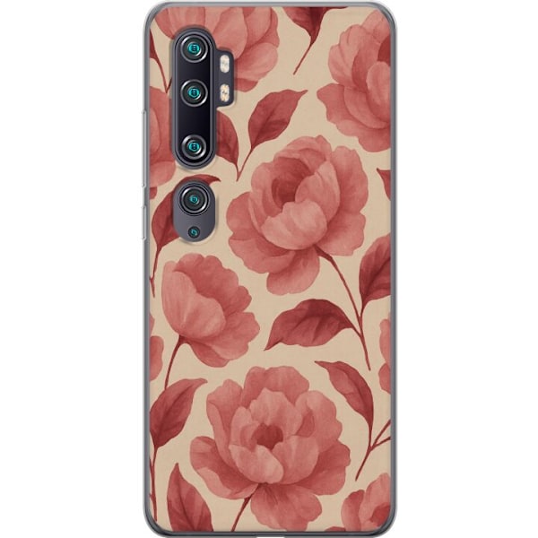 Xiaomi Mi Note 10 Läpinäkyvä kuori Ruusun Kukinta