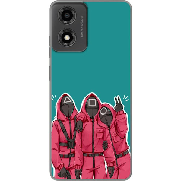 Motorola Moto E14 Läpinäkyvä kuori Squid Game Hahmot Graafinen Suunnittelu Sarjakuvasarjan Hahmot Suosittu TV-Teema Aasialainen Tyyli Jännittävä
