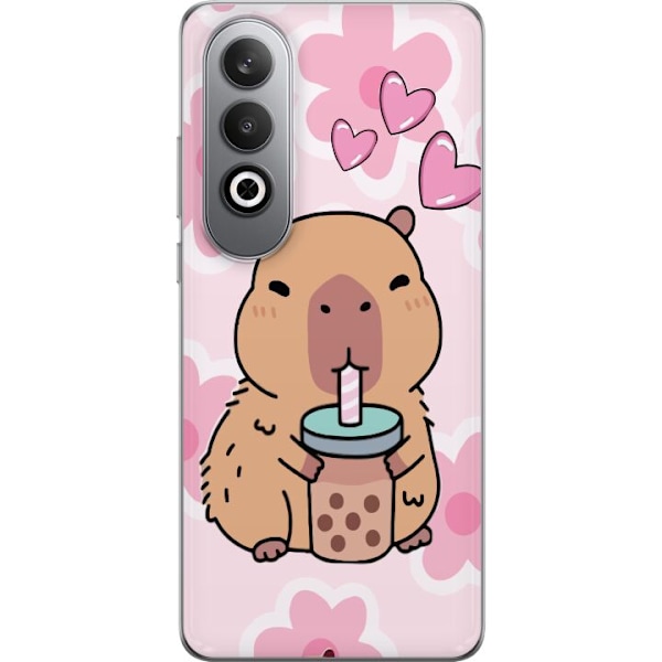 OnePlus Nord CE4 Genomskinligt Skal Kawaii Capybara Hjärtan A