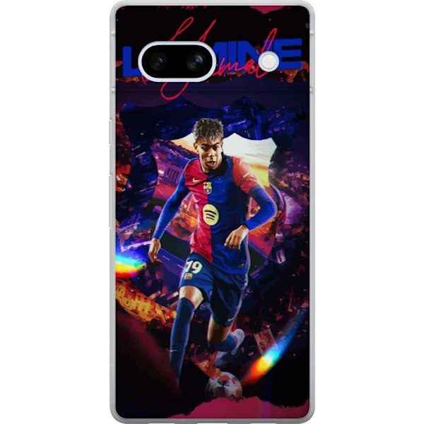 Google Pixel 7a Gennemsigtig cover Yamal Rising Talent FC Barcelona Spiller Ung Fodboldstjerne Populært Motiv Sport Spanien Talent