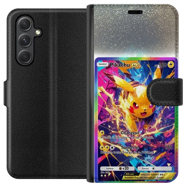 Kompatibel Tegnebogsetui til Samsung Galaxy A25 Pikachu gul