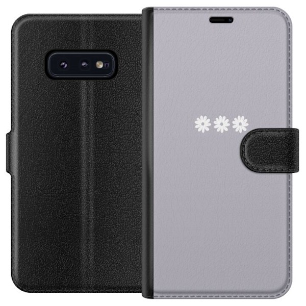 Samsung Galaxy S10e Plånboksfodral Lila Blomminimalism – stilrent blommotiv på lila bakgrund