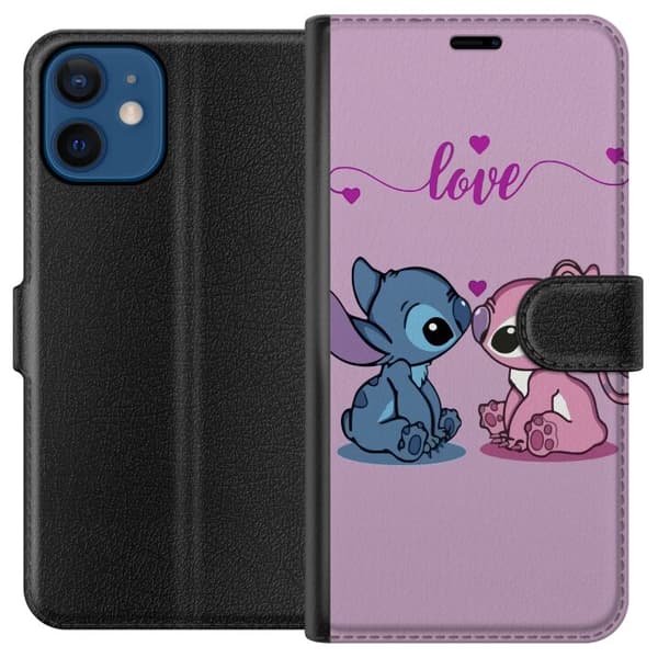 Kompatibelt Plånboksfodral till Apple iPhone 12 mini Lilo & Stitch – Angel Edition