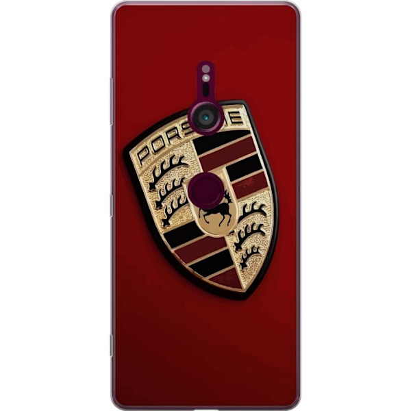 Sony Xperia XZ3 Gennemsigtig cover Mobil etui med stilfuld Porce-logo i sort og hvid