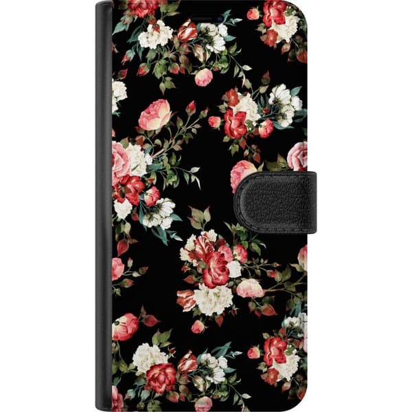 Kompatibelt Lommeboketui til Apple iPhone 7 Svart rosegrafikk svart