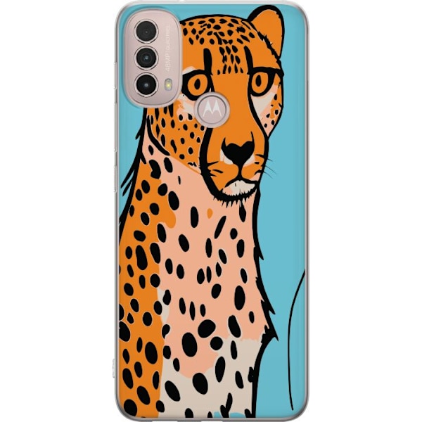 Motorola Moto E40 Gennemsigtig cover Overrasket Leopard