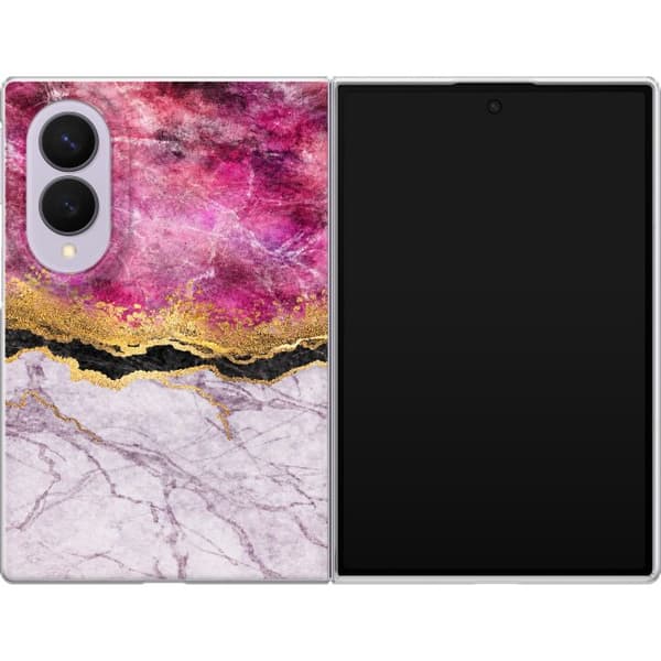 Kompatibelt Mobildeksel til Samsung Galaxy Z Fold8 Rosa marmorgrafikk rosa