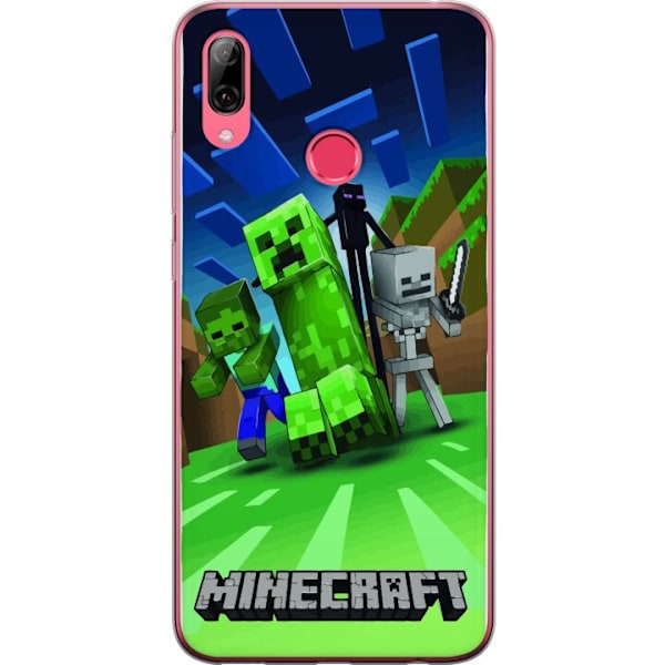 Huawei Y7 (2019) Genomskinligt Skal Minecraft Creeper mobilskal i klassisk grön pixelstil