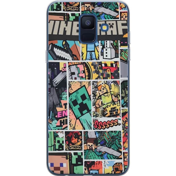 Samsung Galaxy A6 (2018) Läpinäkyvä kuori Minecraft Taide