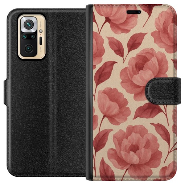 Xiaomi Redmi Note 10 Pro Tegnebogsetui Roseblomst