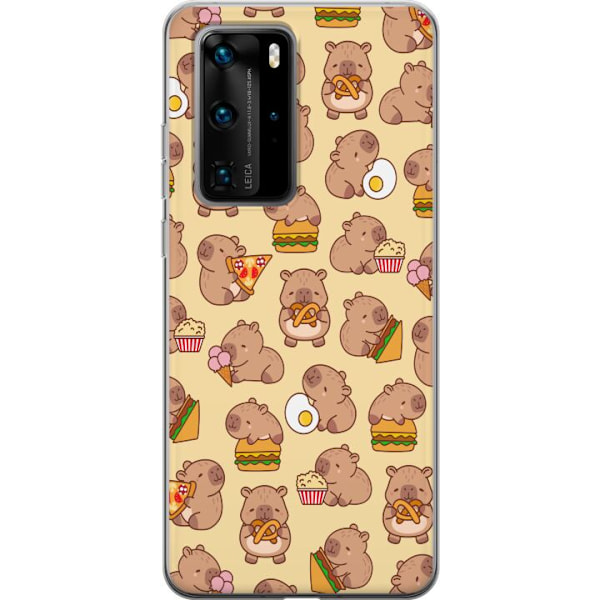 Huawei P40 Pro Genomskinligt Skal Kawaii capybara mobilskal med flera söta figurer