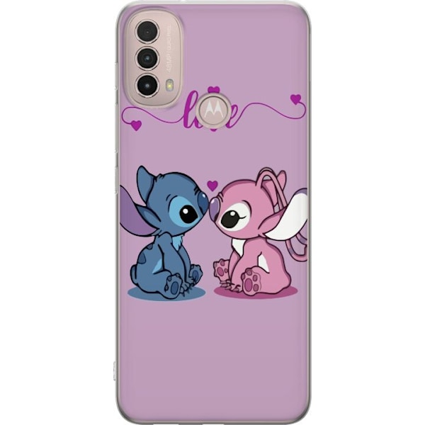 Motorola Moto E40 Gjennomsiktig deksel Lilo & Stitch – Angel
