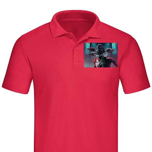 Poloshirt til Voksen | Elegant Poloshirt Fremmede ting monster Rød Stor