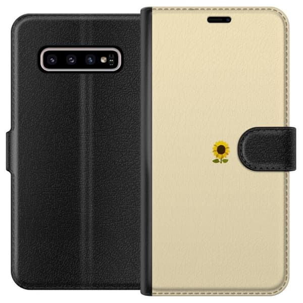 Kompatibel Tegnebogsetui til Samsung Galaxy S10+ Solsikke