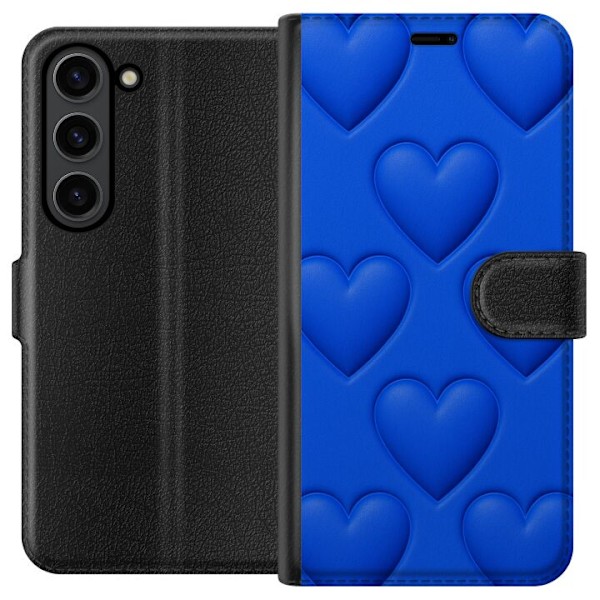 Samsung Galaxy S24+ Lommeboketui Blå Hjerter
