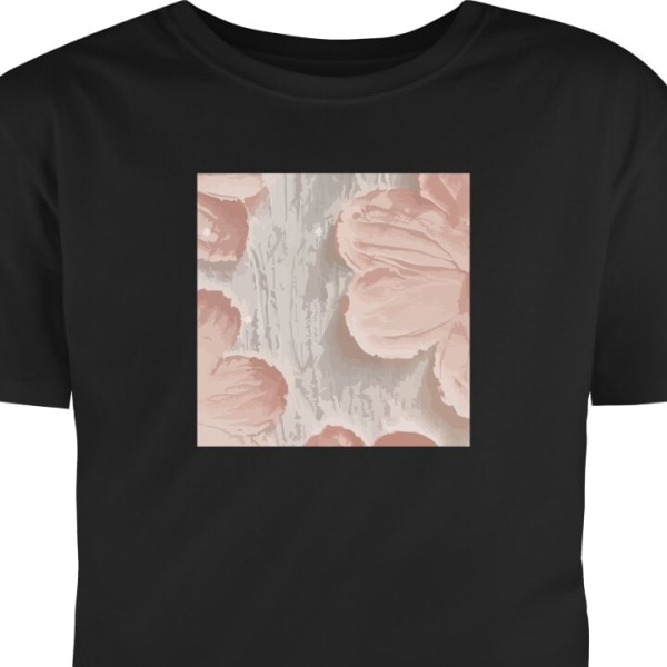 T-Shirt Rosa Blommor svart L
