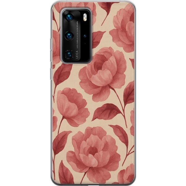 Huawei P40 Pro Genomskinligt Skal Rose Bloom