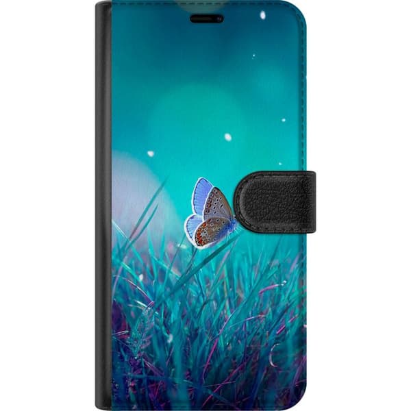 Kompatibelt Lommeboketui til Apple iPhone 7 Blå sommerfugl