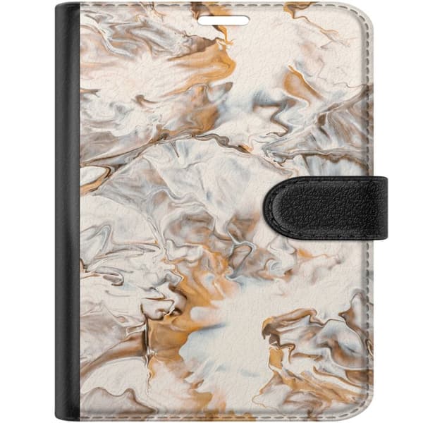 Kompatibelt Plånboksfodral till Apple iPhone Duo Beige marmorvirvlar beige
