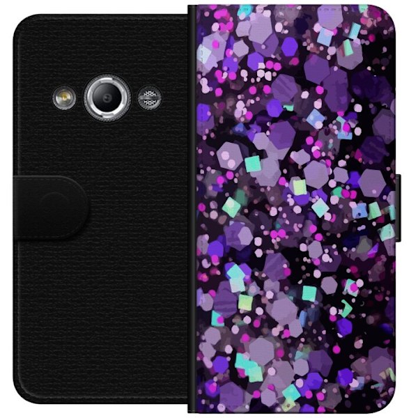 Samsung Galaxy Xcover 3 Plånboksfodral Lila Glitter