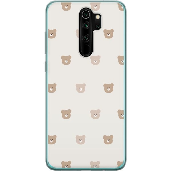 Xiaomi Redmi Note 8 Pro  Läpinäkyvä kuori Teddy-tausta - söpöt teddykarhut pehmeällä taustalla