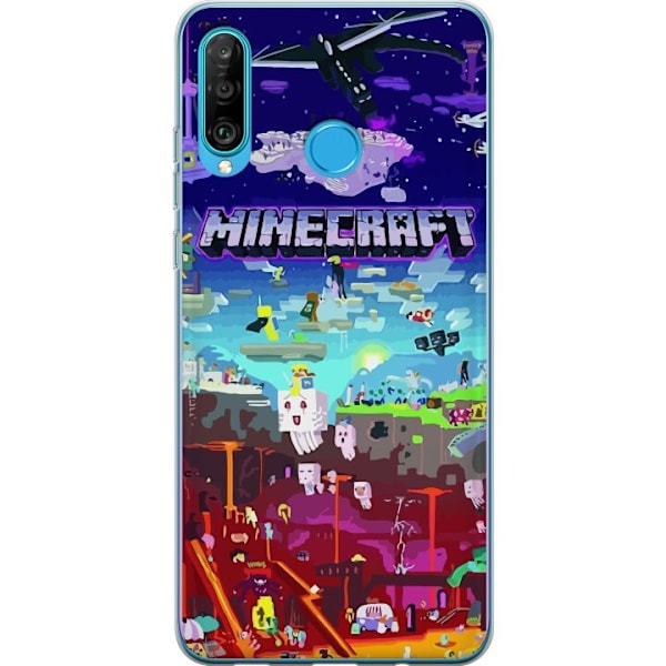Huawei P30 lite Genomskinligt Skal Minecraft