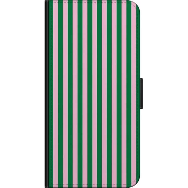 Kompatibelt Plånboksfodral till Huawei Y6 (2018) Grönrosa ränder grön