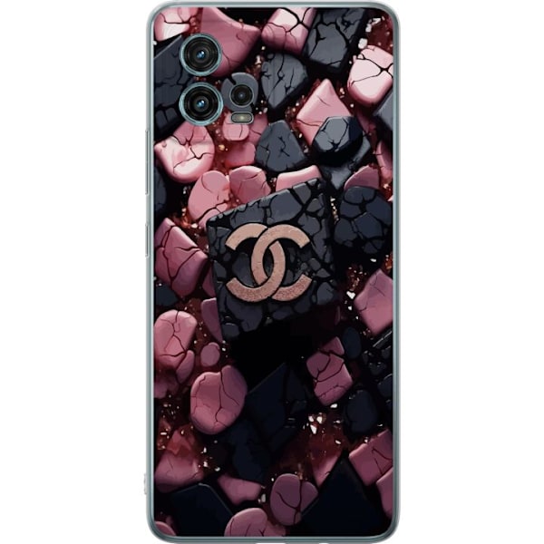 Motorola Moto G72 Gjennomsiktig deksel Chanel Svart og Rosa