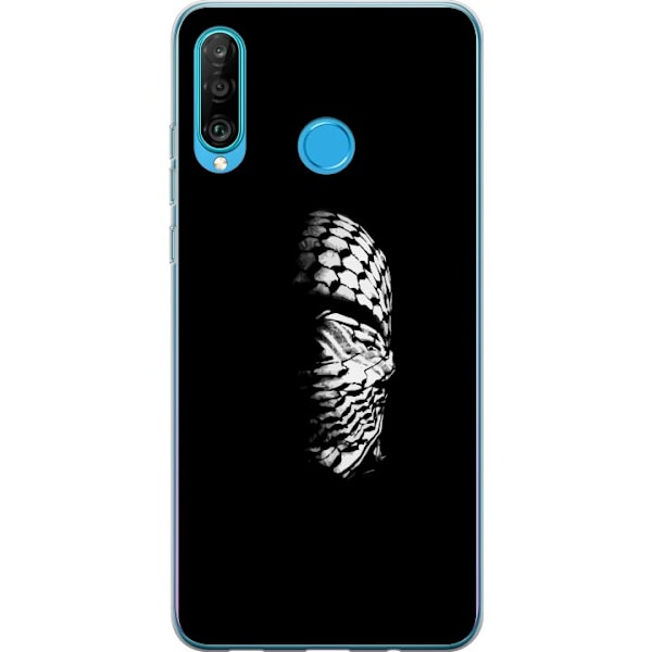 Huawei P30 lite Genomskinligt Skal Keffiyeh-mönster – klassisk svartvit palestinasjal med kulturell tyngd