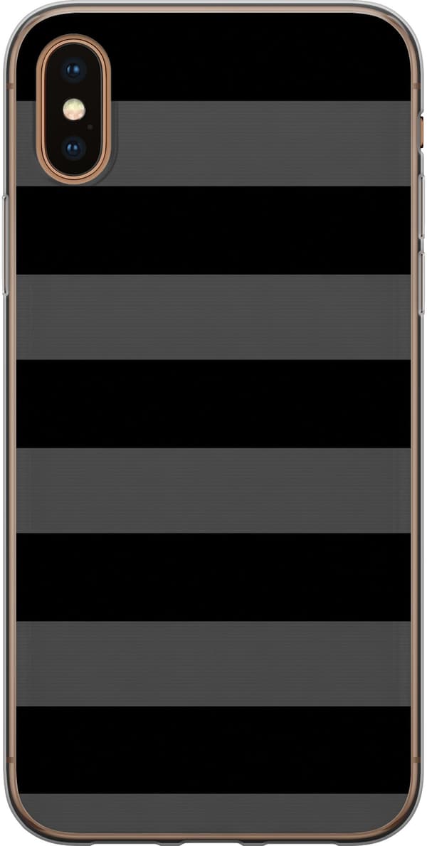 Kompatibel Mobilcover til Apple iPhone XS Max Sortgrå striber sort