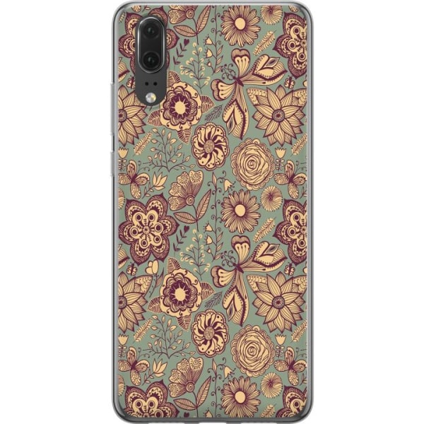 Huawei P20 Cover / Mobilcover - Vintage Blomster