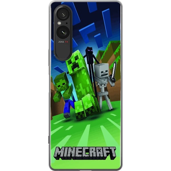 Sony Xperia 10 VI Läpinäkyvä kuori Minecraft Creeper mobilskal i klassisk grön pixelstil