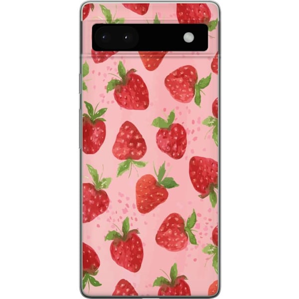 Google Pixel 6a Genomskinligt Skal Strawberry Dreams – jordg