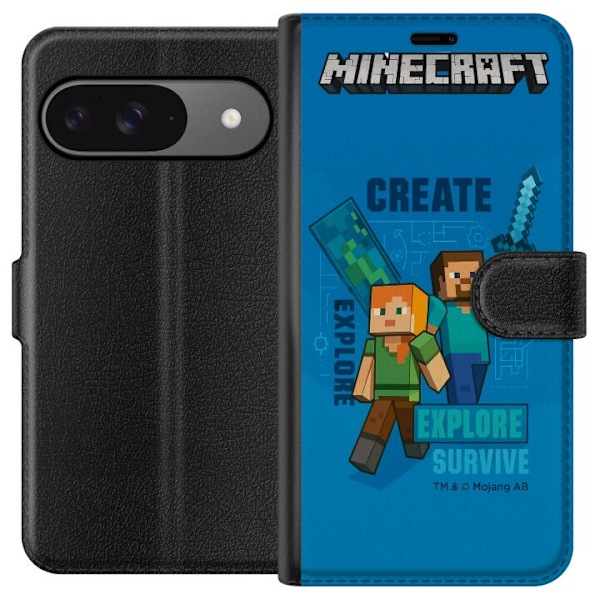Google Pixel 9 Pro Tegnebogsetui Minecraft Huler