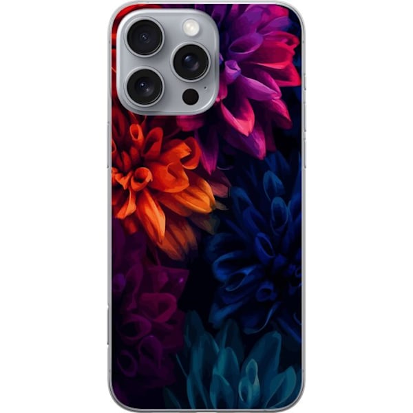 Apple iPhone 16 Pro Max Genomskinligt Skal Färgglada blommor