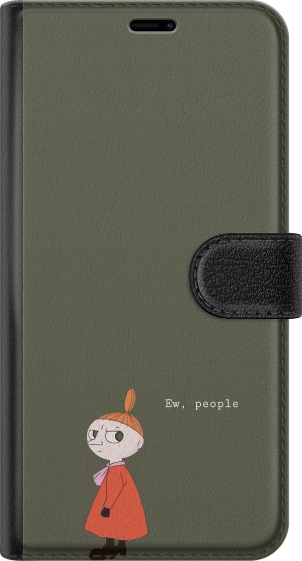 Kompatibel Tegnebogsetui til Apple iPhone 12 mini Tegnet figur med teksten Ew People på minimalistisk mørkegrøn baggrund grøn