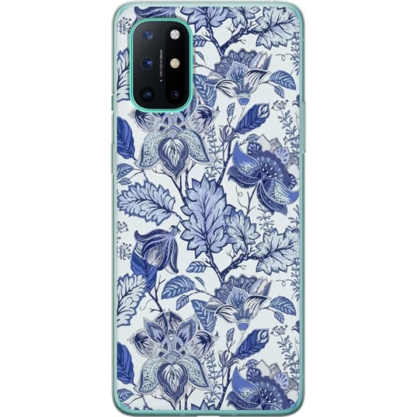 OnePlus 8T Gennemsigtig cover Blomster Blå...