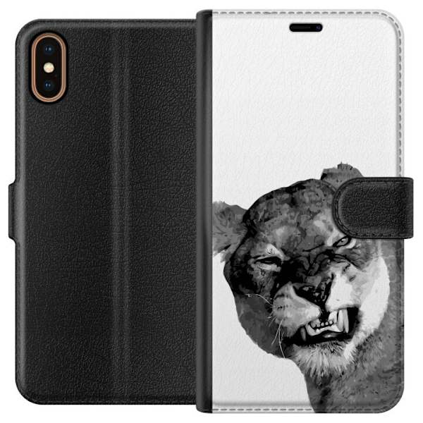 Apple iPhone XS Lompakkokotelo Leijona Taiteellinen Eläinaihe Afrikkalainen Tyyli Viidakon Tunnelma Graafinen Suunnittelu Kotikoristeet Eläintema