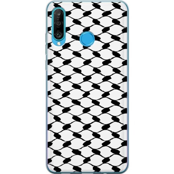 Huawei P30 lite Genomskinligt Skal Keffiyeh mönster